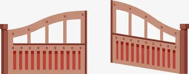 可爱木制大门免抠png装饰图案