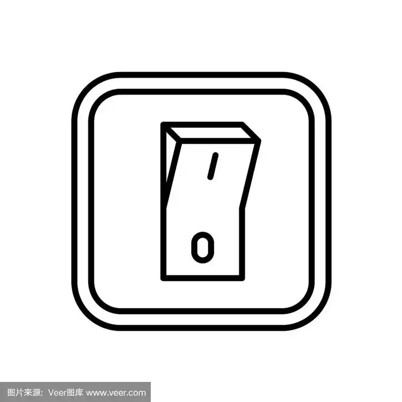 室内墙壁上安装关灯或电源开关符号.可调笔划宽度.