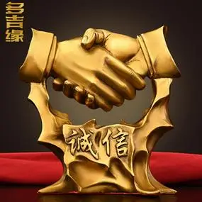 纯铜诚信摆件公司办公书桌摆放店铺开业礼品合作共赢纯铜工艺饰品