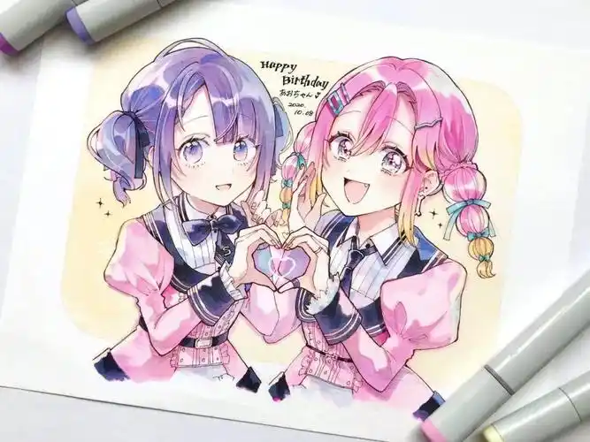 马克笔插画|日系二次元画风动漫少女合集