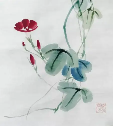 国画技法——写意牵牛花