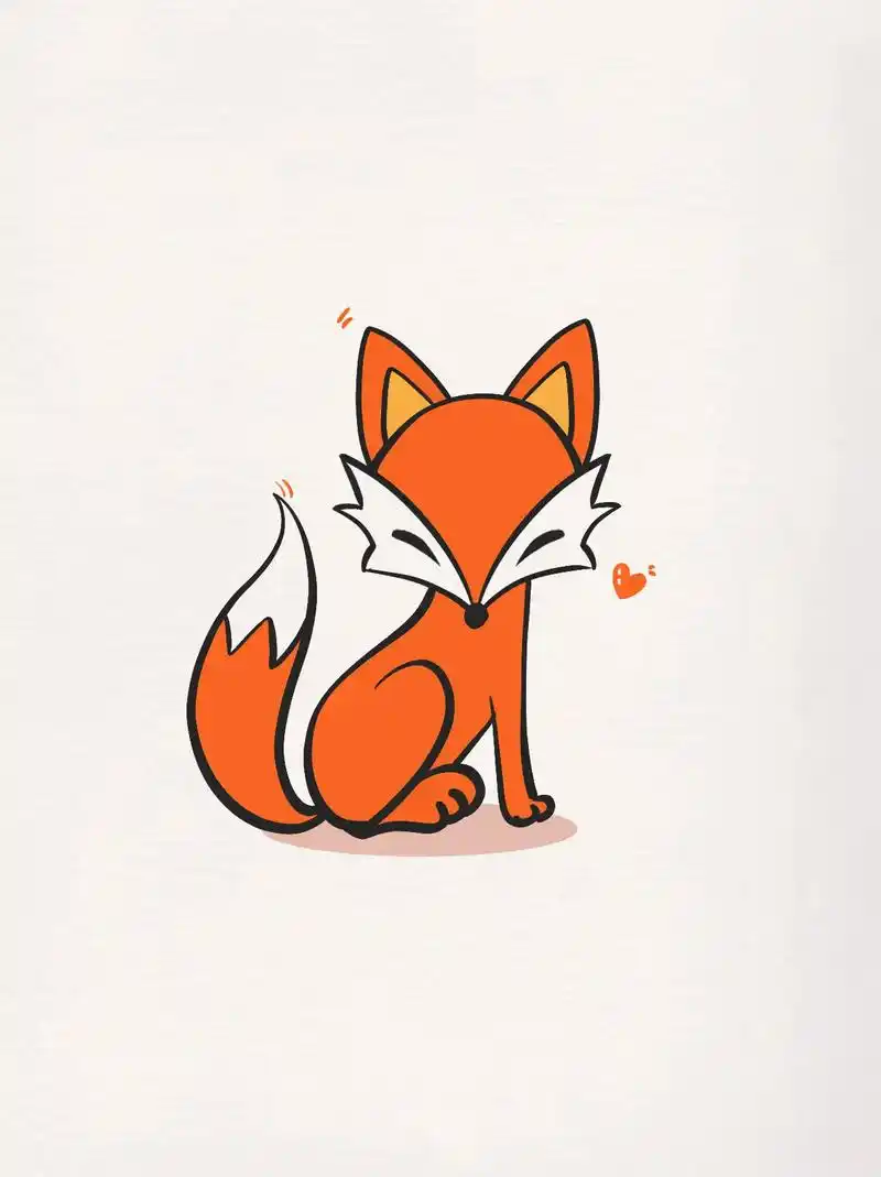 小狐狸简笔画.#画画 #手绘 #简笔画 #板绘 #儿童画 儿 - 抖音