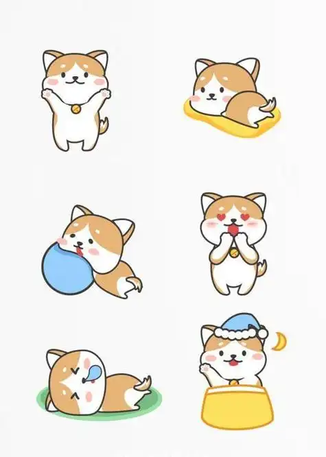 柴犬卡通简笔画