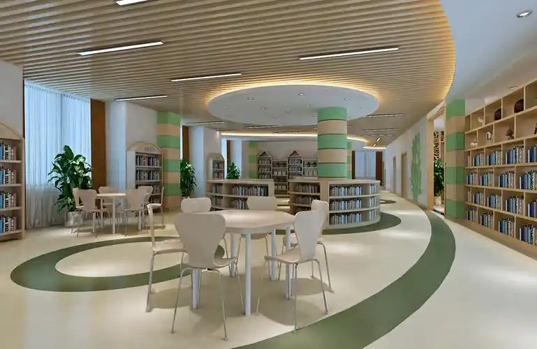 武汉图书馆装修设计案例_600㎡现代简约装修效果图-齐装网