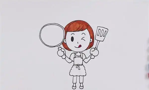 短发妈妈简笔画