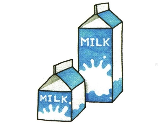 牛奶盒幼儿彩色简笔画