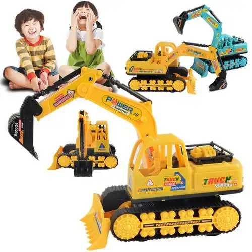 儿童玩具车惯性工程车宝宝大号挖掘机男孩钩机滑行挖土机模型蓝大号