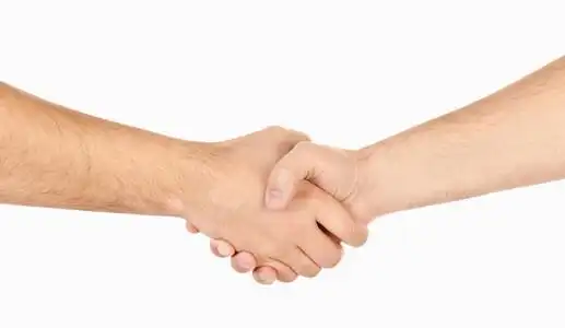 孤立的两个男的握手照片