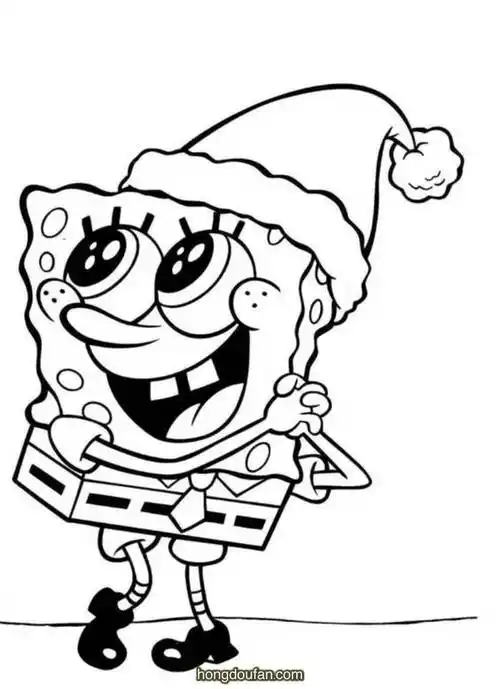 海绵宝宝动画片卡通图片涂色大全-红豆饭小学生简笔画大全