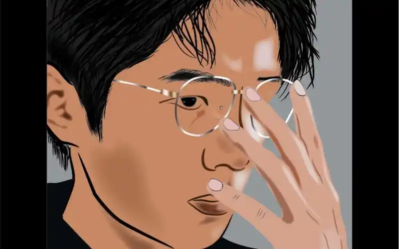 用电脑手绘刘昊然的卡通头像