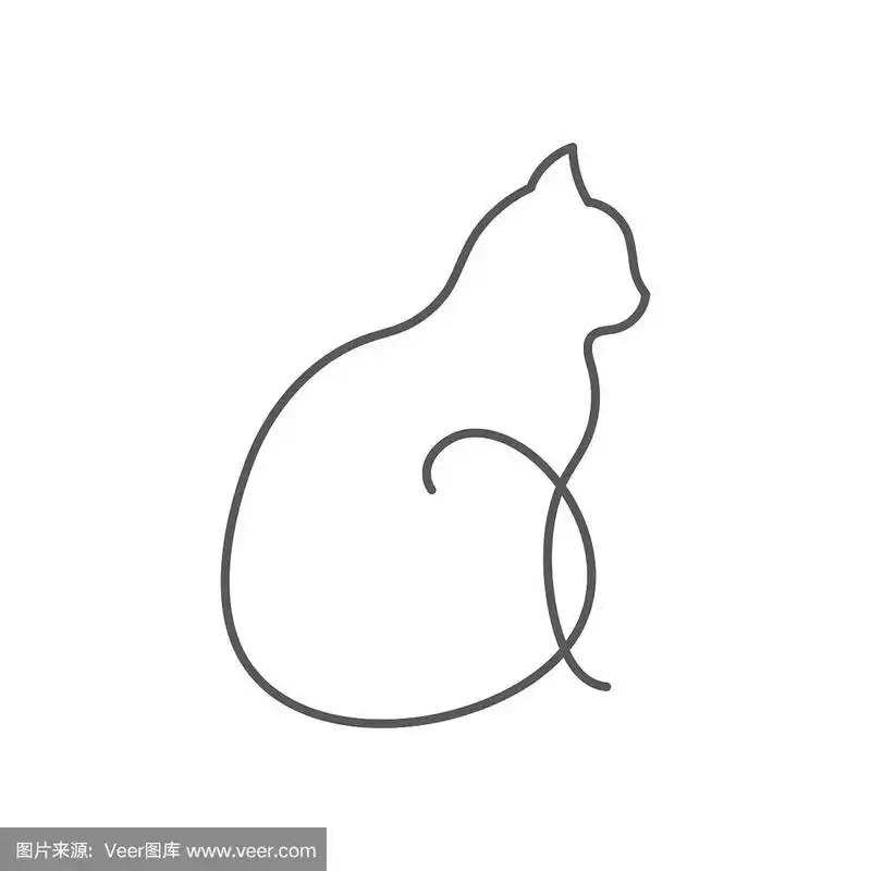 猫,尾巴,可爱的,侧面视角,宠物