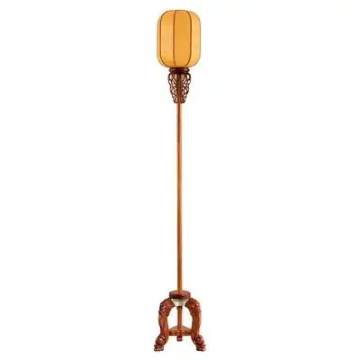 艺盟百胜中式落地宫灯中国风立式台灯禅意古典仿古卧室客厅实木灯