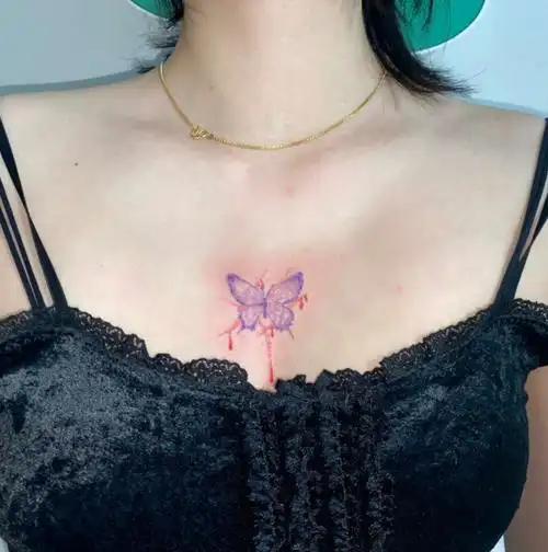 蝴蝶纹身图案女女孩纹身蝴蝶代表什么6