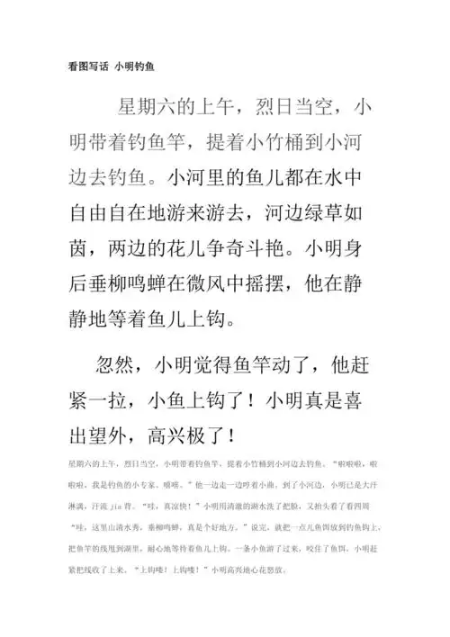 看图写话小明钓鱼docx