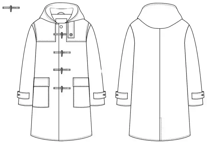 外套很学院风哈哈#服装款式图  #服装设计  #服装设计效果图  #大衣