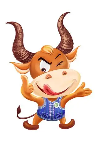 卡通形象logo牛小瘪一家