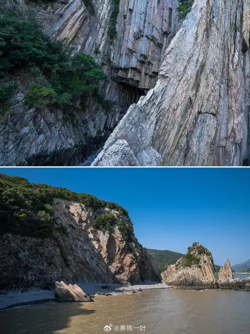 浙江一处奇景,成千上万根巨石整齐的插在海面,世界罕见.