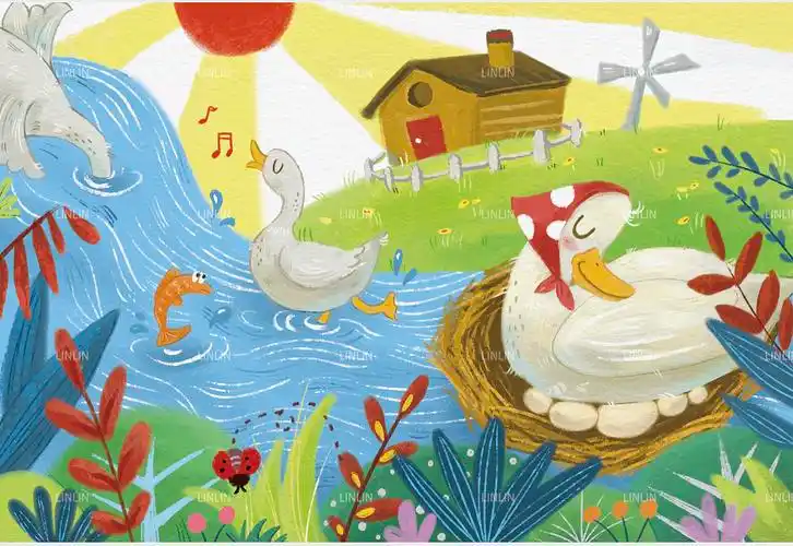 《丑小鸭》绘本儿插