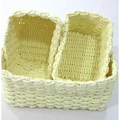 家用毛线手工编织收纳筐 创意手机零食杂物收藏盒整理置物盒