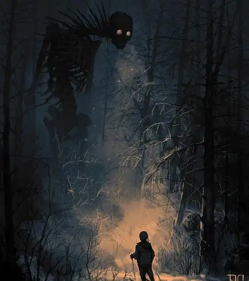 俄罗斯插画家笔下孤独游走的骷髅,画面既诡异又安静_高清图集_新浪网