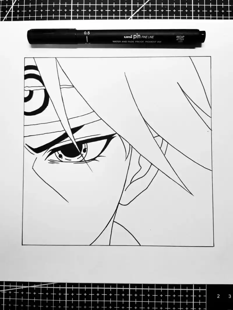 宇智波鼬 线稿 73火影忍者系列手绘教程～宇智波鼬 73步骤我放在