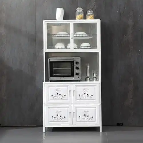 碗柜家用厨房置物柜橱柜储物柜收纳柜简易餐边柜放碗菜铝合金柜子