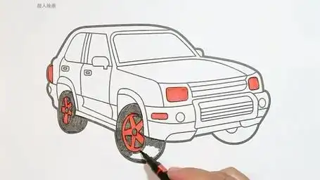 如何教儿童绘画好动漫,绘制汽车铃木