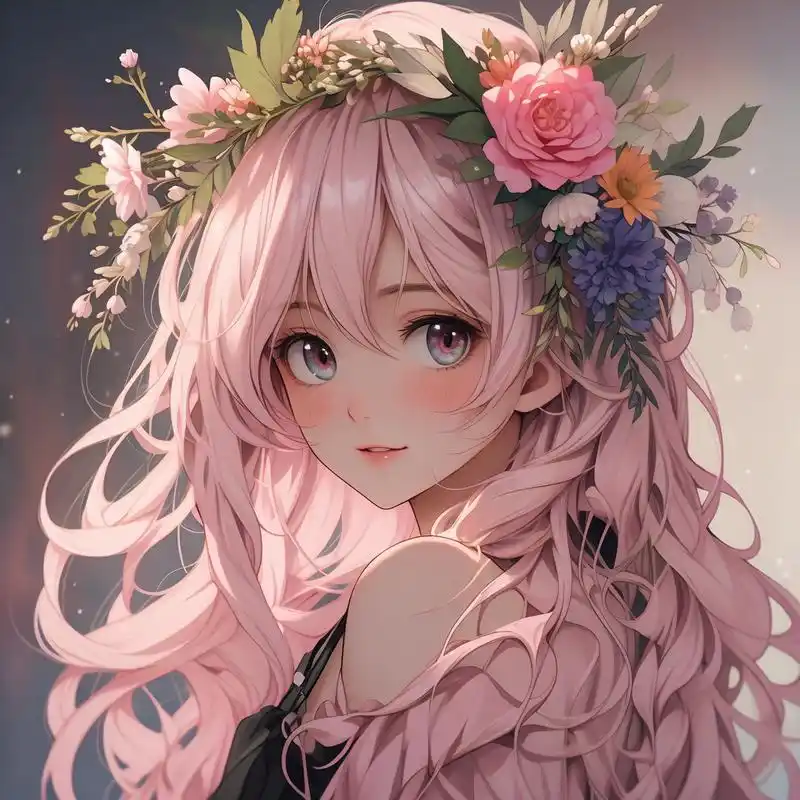 卡通少女头像93甜度超标啦