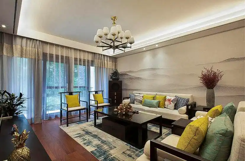 新中式风格小户型装修设计效果图 家装案例