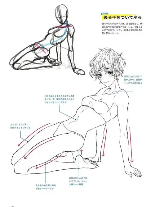 给大家分享148p整套二次元漫画动漫女生人体动作姿态绘画教程参考素材