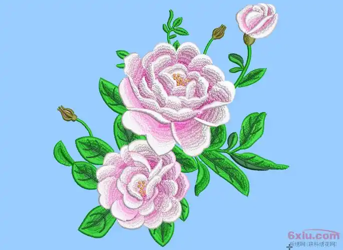 紫色牡丹大  汉服绣花版带图片