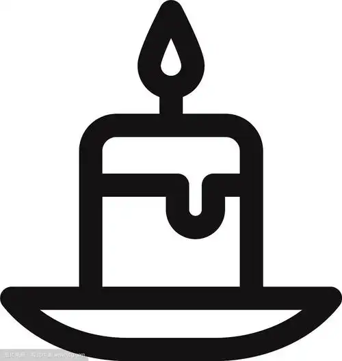 蜡烛图标,光火符号,扁平标志孤立