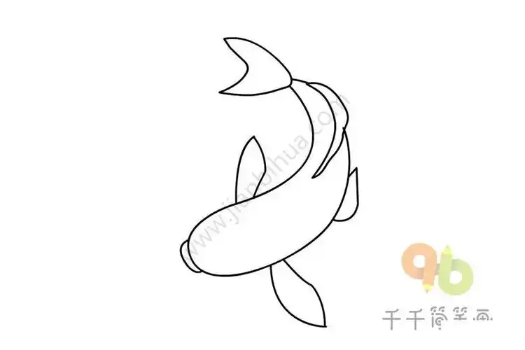 锦鲤俯视简笔画,锦鲤跃龙门简笔画