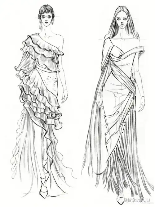 博主的手绘服装效果图线稿给大家学习一下其实纵观各高手名家,大家都