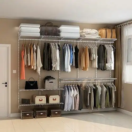 现代简约整体衣帽间定做小户型开放式衣柜步入式卧室衣橱全屋定制