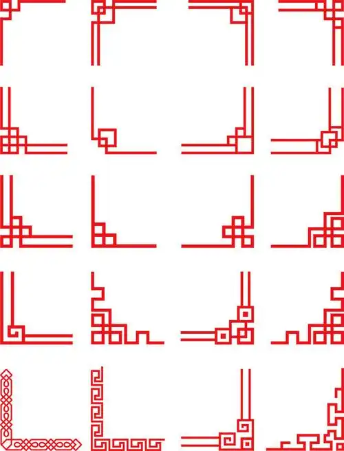中国风花纹边框中式边框-古典边框-百图汇素材网