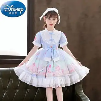 迪士尼童装女童连衣裙儿童裙子洛丽塔公主裙女孩六一表演服演出蓬蓬裙