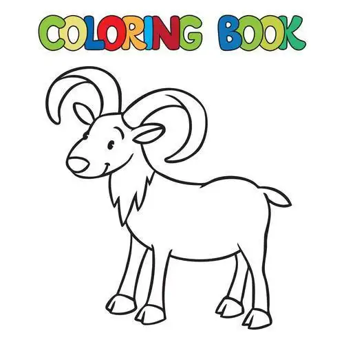 公羊彩色简笔画