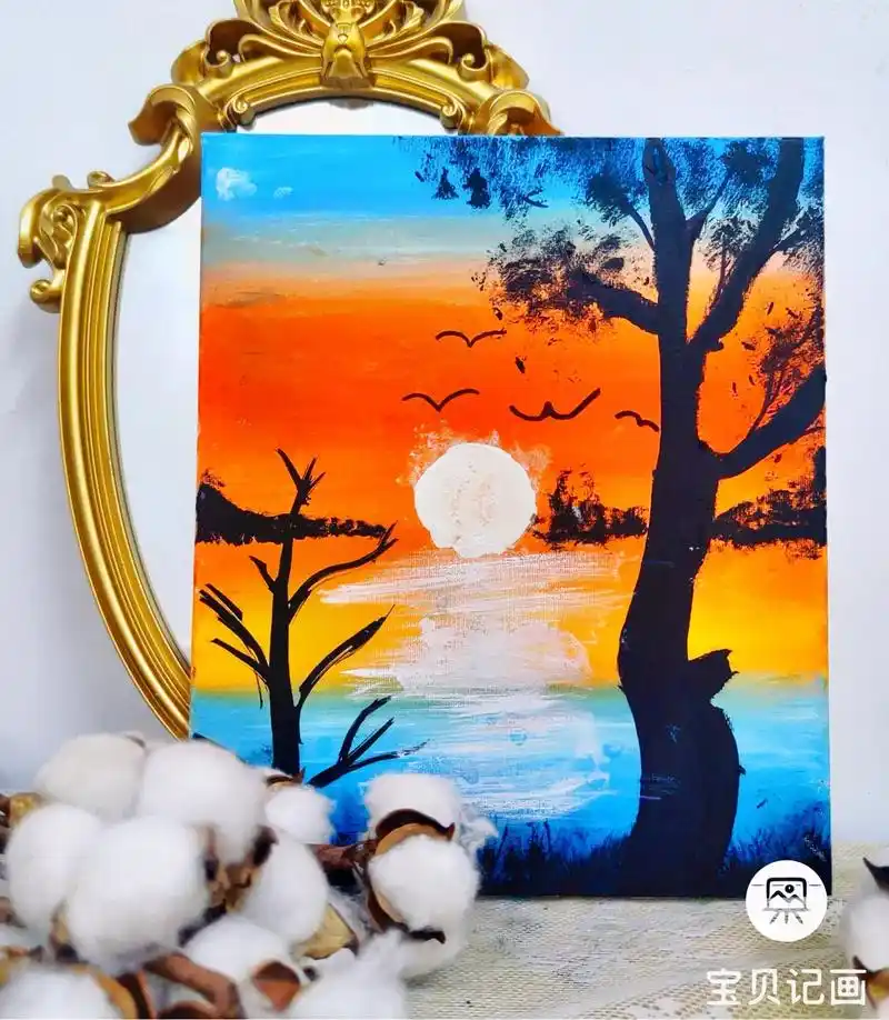 68岁风景水粉画美术课