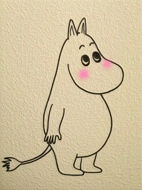 今日可爱简笔画附过程姆明有点黑眼圈