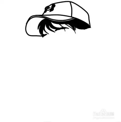 反戴帽子男生简笔画