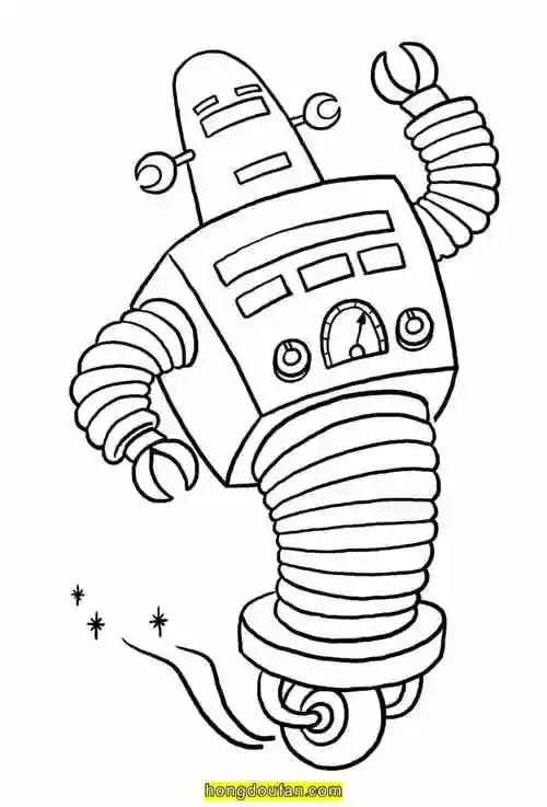 卡通机器人要如何画?-红豆饭小学生简笔画大全