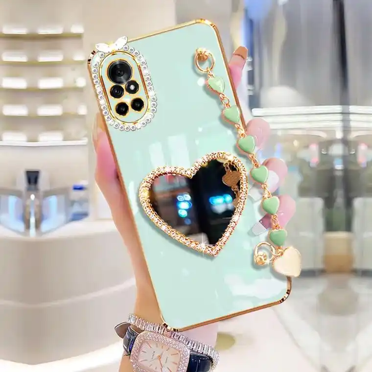 荣耀v40轻奢版手机壳ala-an70创意爱心链荣誉 时尚女 - 抖音