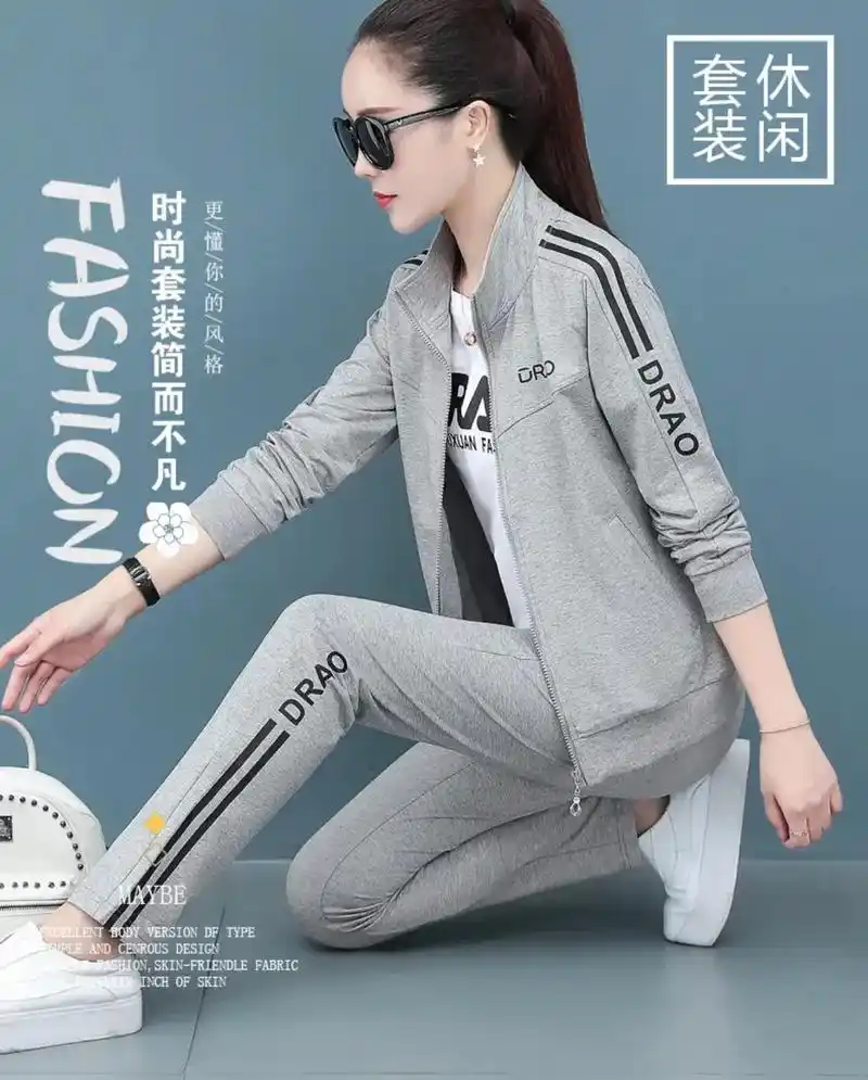 运动套装.#休闲百搭 【官方品牌】啄木鸟休闲运动服套装女春秋 - 抖音
