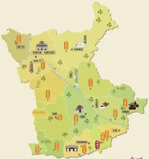 3,咸阳市人文地图和情况介绍