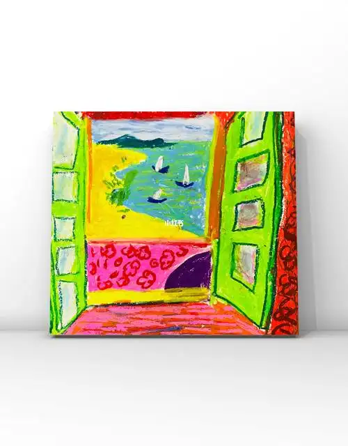 孩子们的油画棒作品窗外的风景