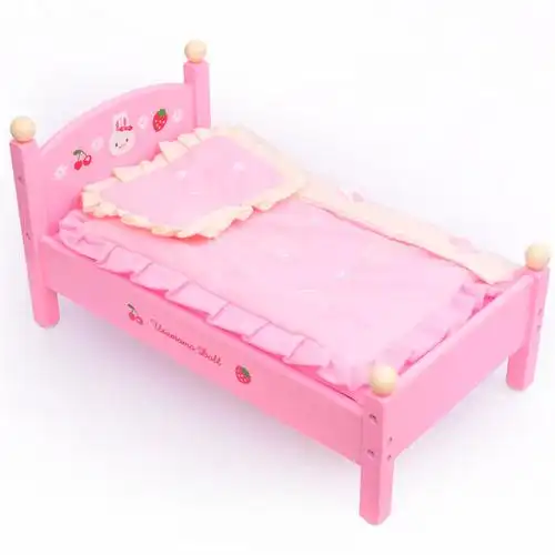 正品mother garden 芭比娃娃床 小公主过家家幼儿园宝宝木制玩具