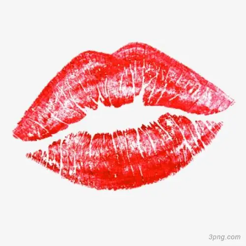 水彩红色唇印png素材透明免抠图片其他元素