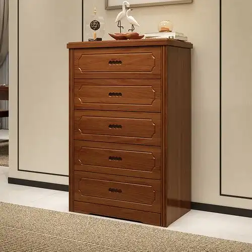 华南家具 简约现代实木五斗柜客厅卧室抽屉储物柜五斗橱中式现代柜子