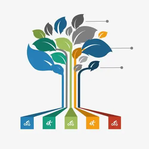 矢量ppt彩色大树免抠素材免费下载_觅元素51yuansu.com
